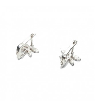 E000814 Genuine Sterling Silver Stylish Earrings Dragonflies Solid Stamped 925 Handmade